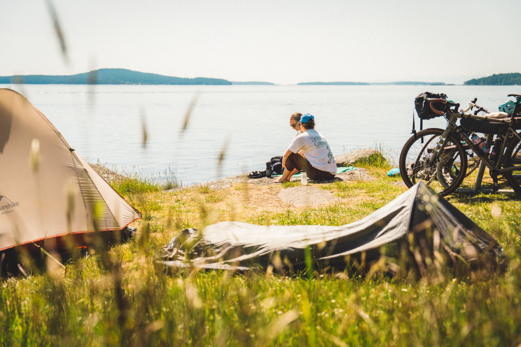 Bikepacking, ruckle park on Salt Spring Island