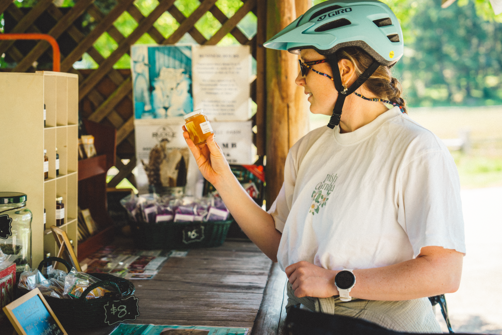 Salt Spring Farmstand and biker