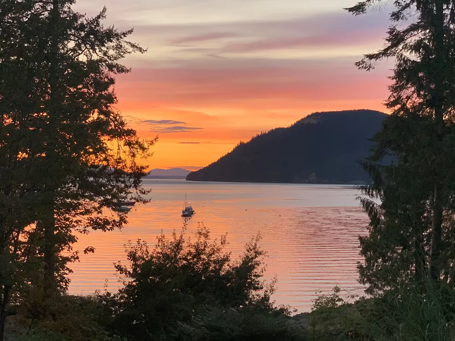 Sunset view from the cottage