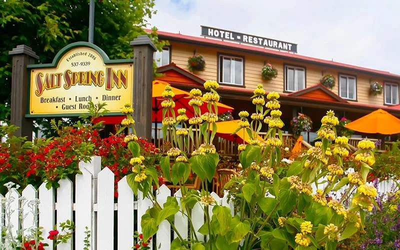 Salt Spring Inn building and sign