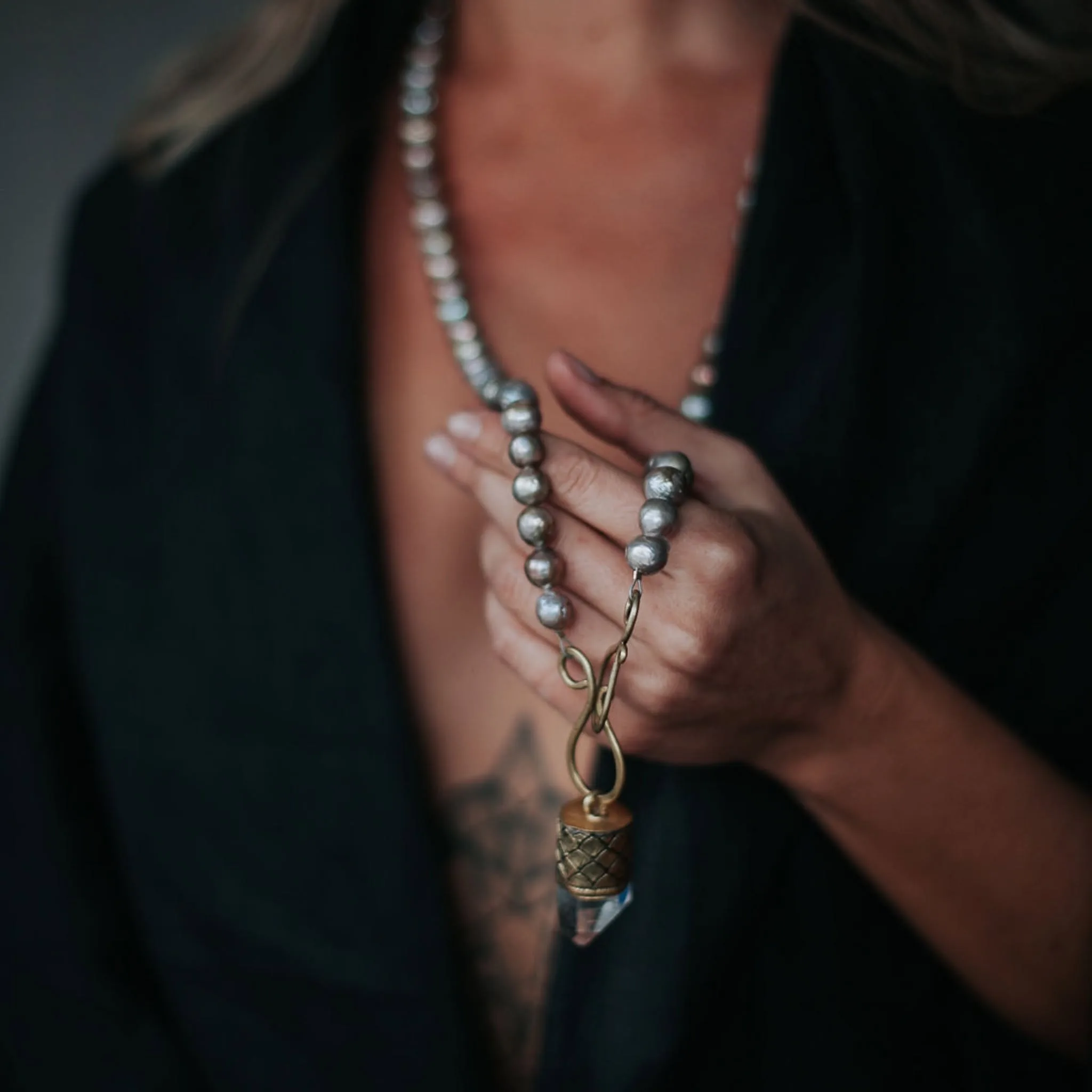 Freshwater Pearl & Quartz Necklace