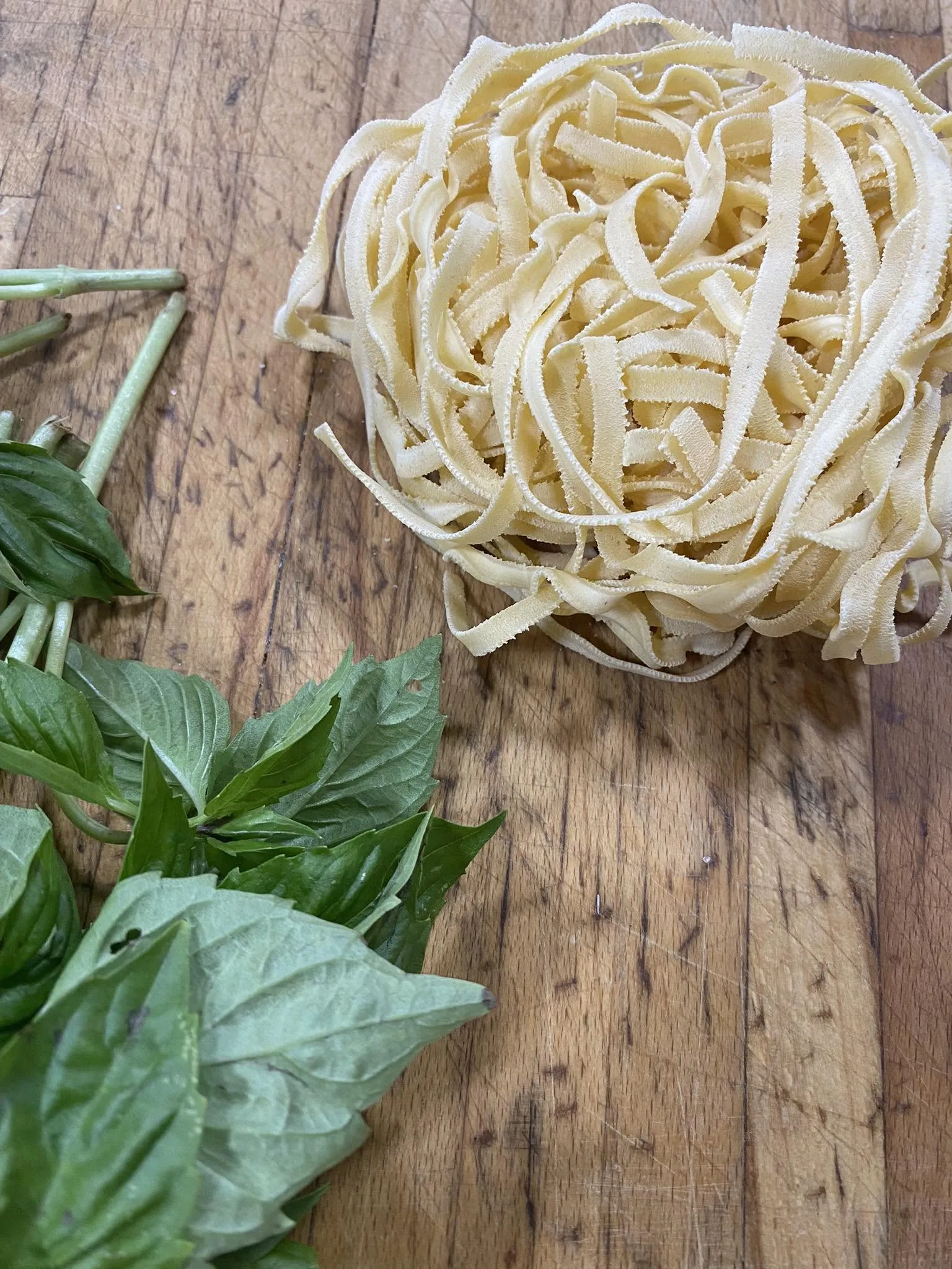 Pasta and basil